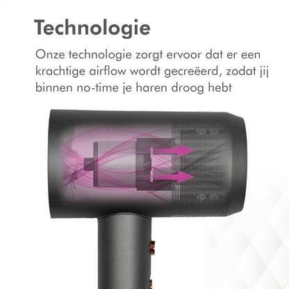 Dryze Föhn met diffuser en styling concentrator technologie